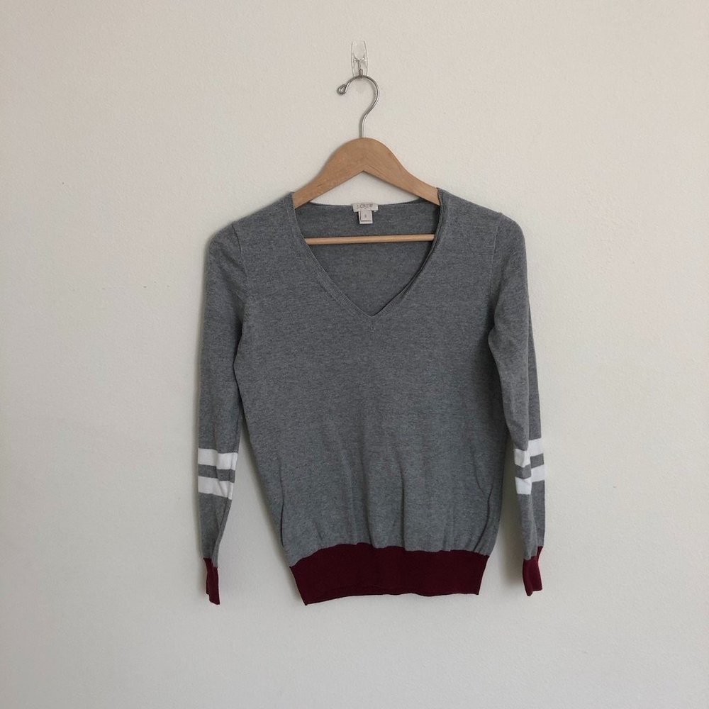 J Crew | Gray V-Neck Sweater